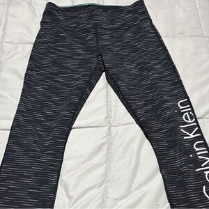 Calvin Klein Striped Black Leggings